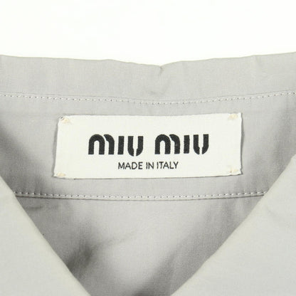 Miu Miu Gray Logo Embroidered Poplin Cotton Down Jacket Size 36