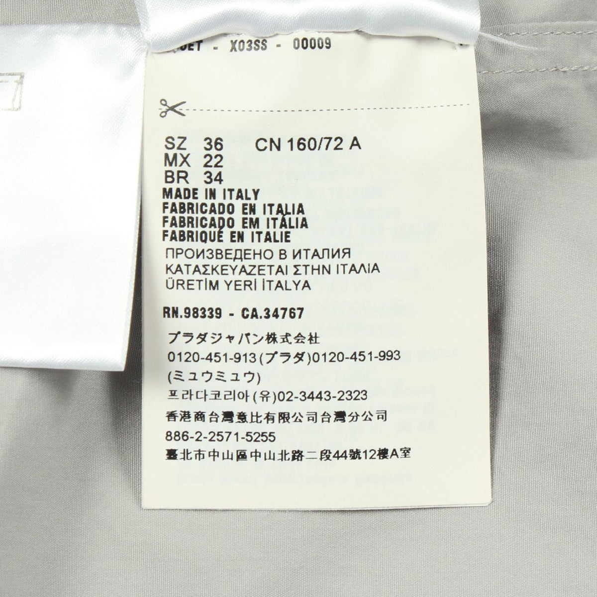Miu Miu Gray Logo Embroidered Poplin Cotton Down Jacket Size 36