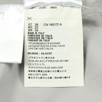 Miu Miu Gray Logo Embroidered Poplin Cotton Down Jacket Size 36