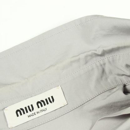 Miu Miu Gray Logo Embroidered Poplin Cotton Down Jacket Size 36