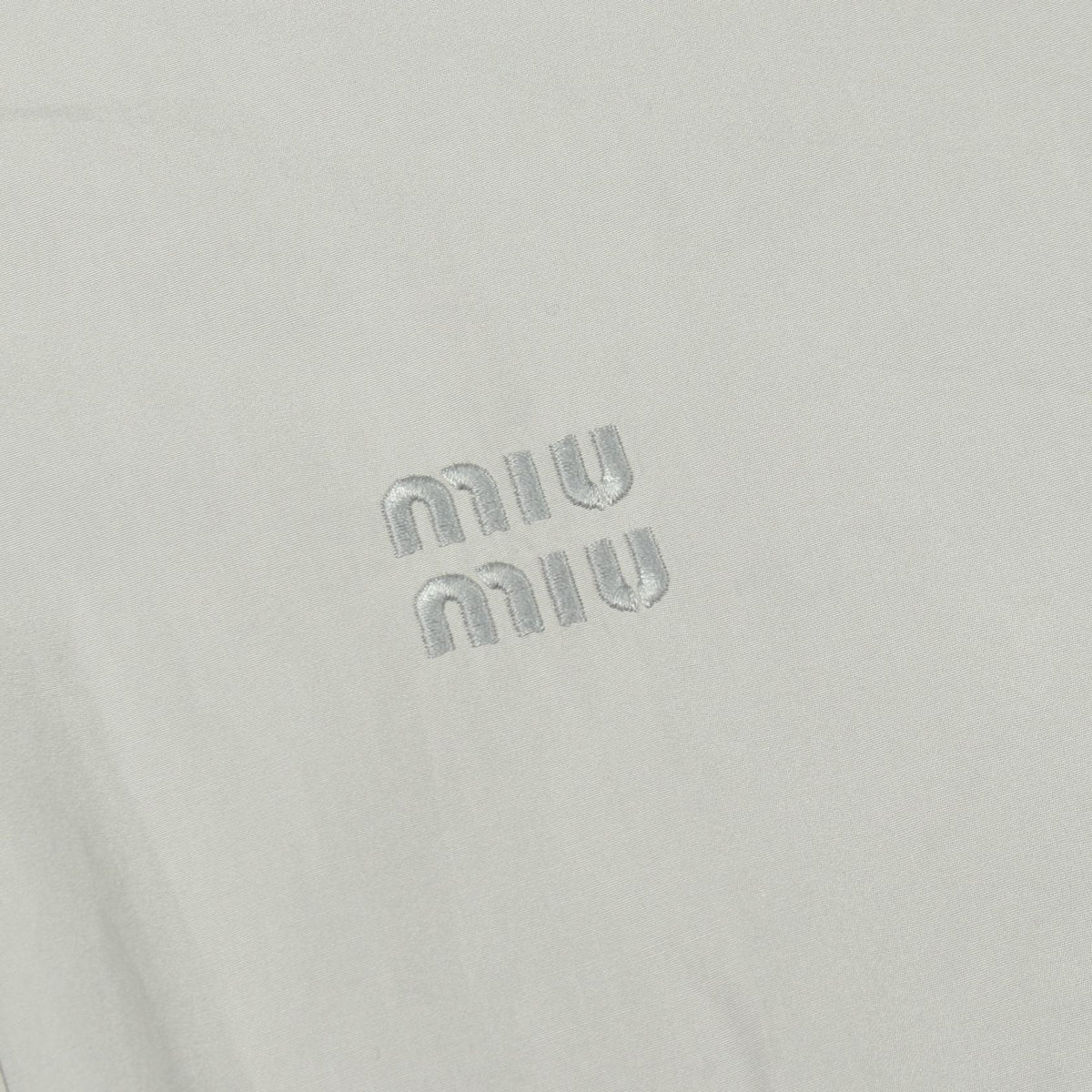 Miu Miu Gray Logo Embroidered Poplin Cotton Down Jacket Size 36