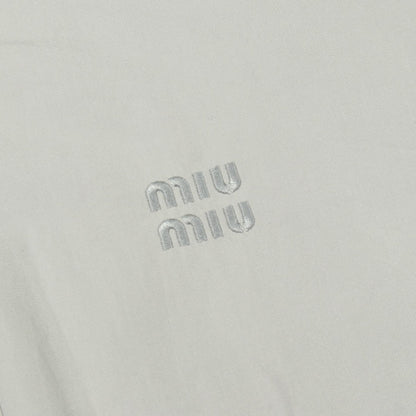 Miu Miu Gray Logo Embroidered Poplin Cotton Down Jacket Size 36