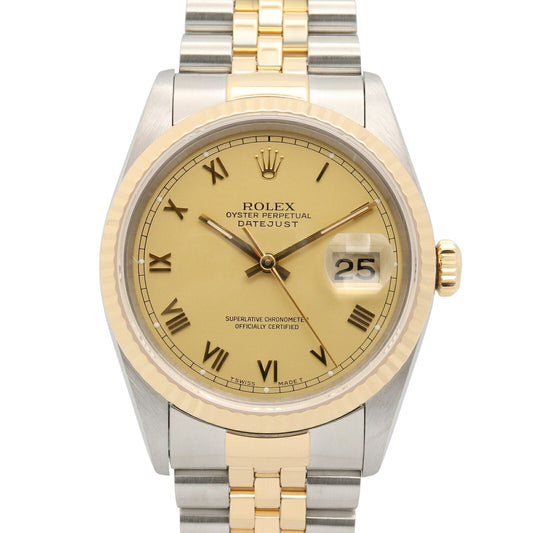 ROLEX Datejust 16233 S-Serial Gold/Steel Roman Dial Watch