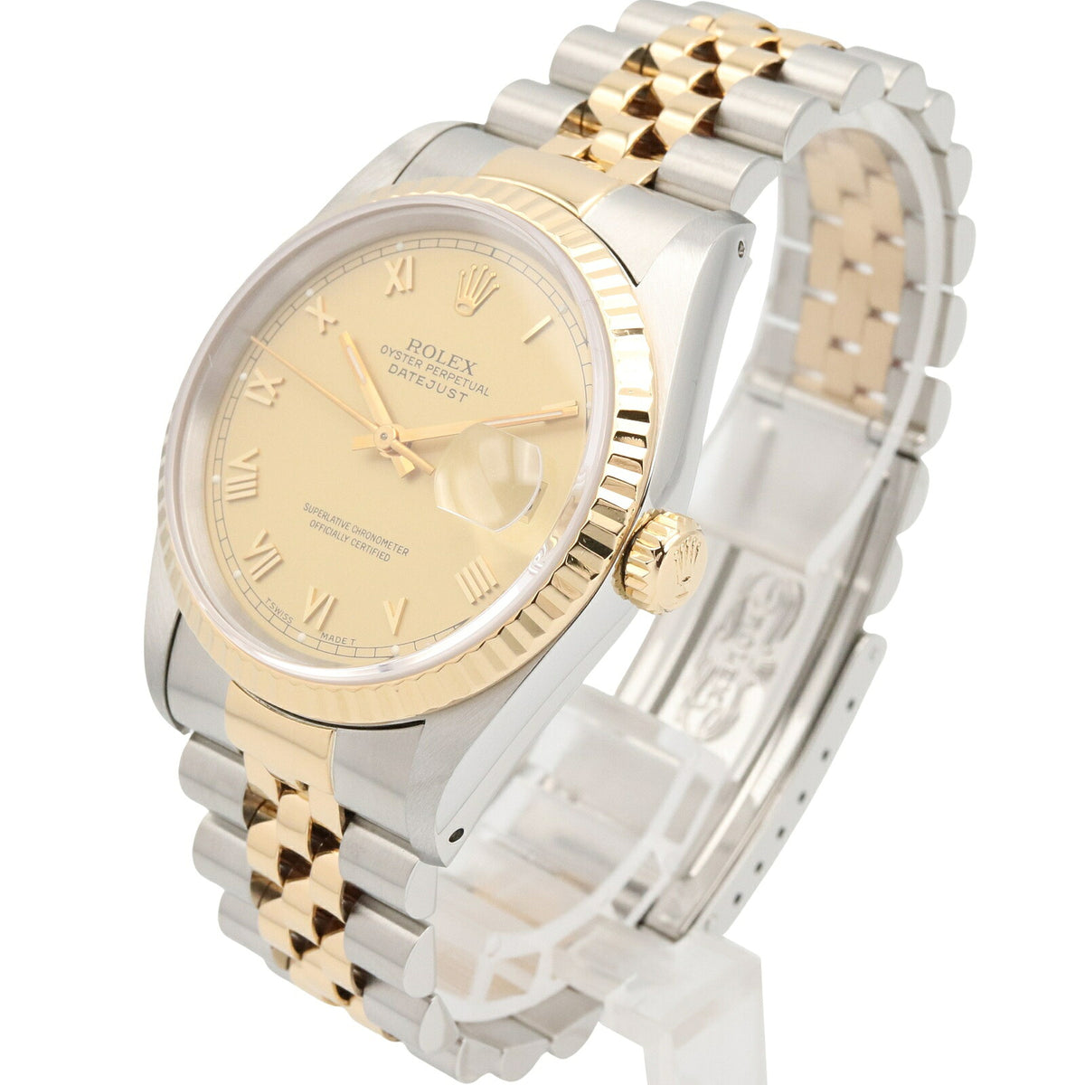 ROLEX Datejust 16233 S-Serial Gold/Steel Roman Dial Watch