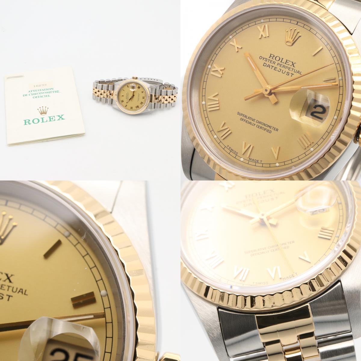 ROLEX Datejust 16233 S-Serial Gold/Steel Roman Dial Watch