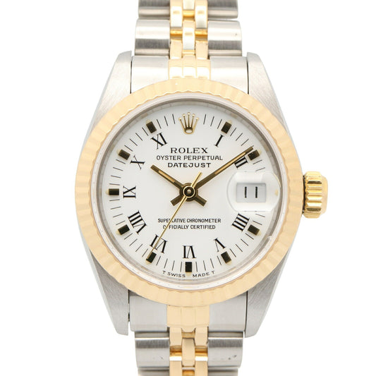 ROLEX Datejust K18 YG SS Watch Roman Dial