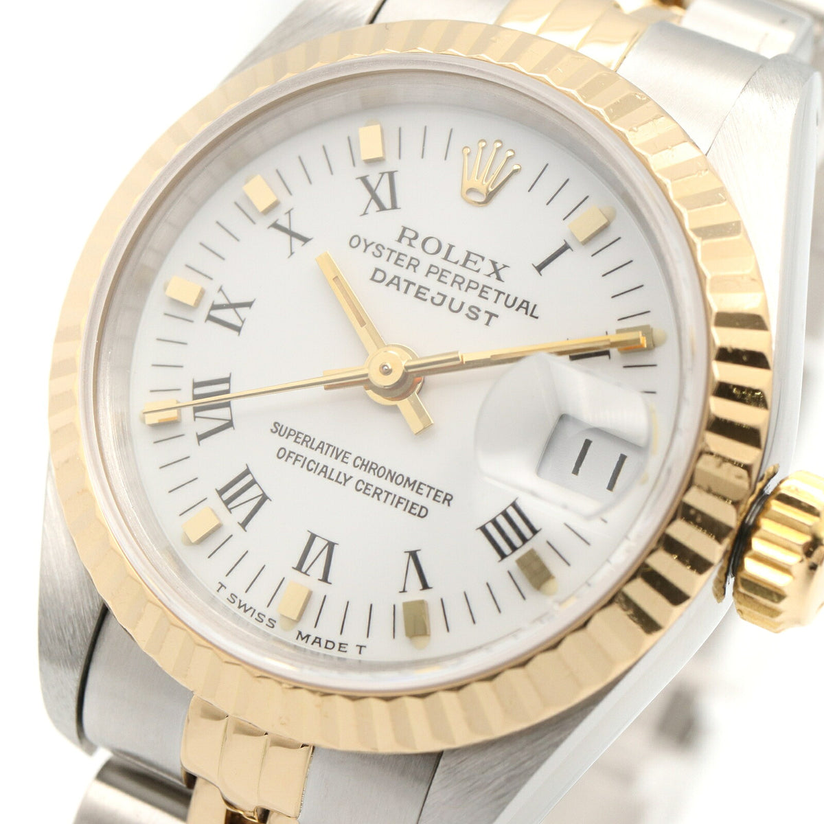 ROLEX Datejust K18 YG SS Watch Roman Dial