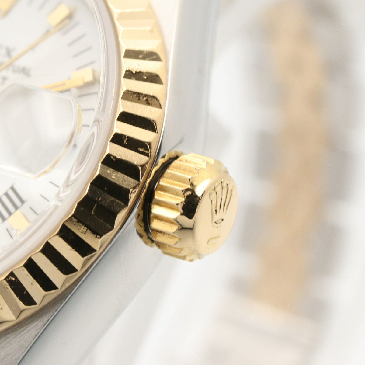 ROLEX Datejust K18 YG SS Watch Roman Dial