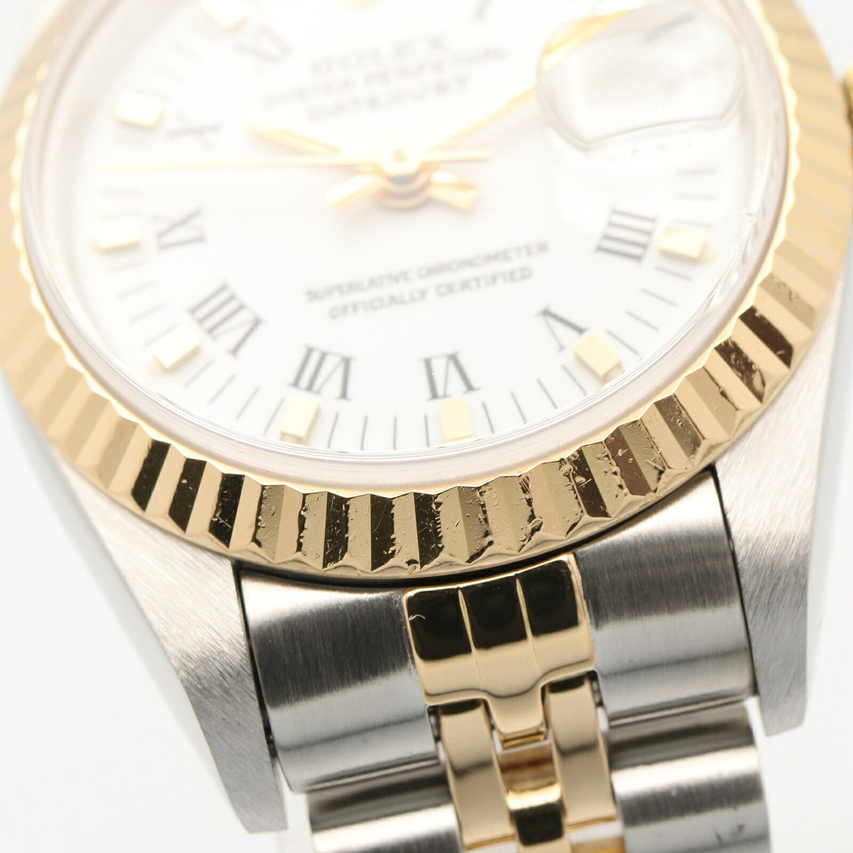 ROLEX Datejust K18 YG SS Watch Roman Dial