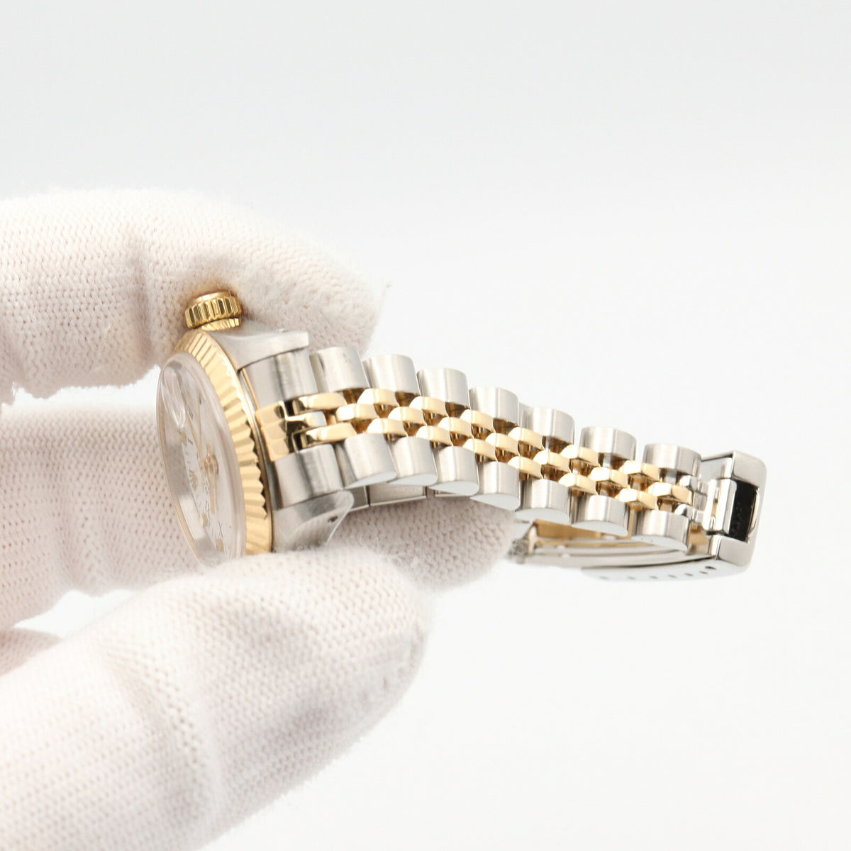 ROLEX Datejust K18 YG SS Watch Roman Dial