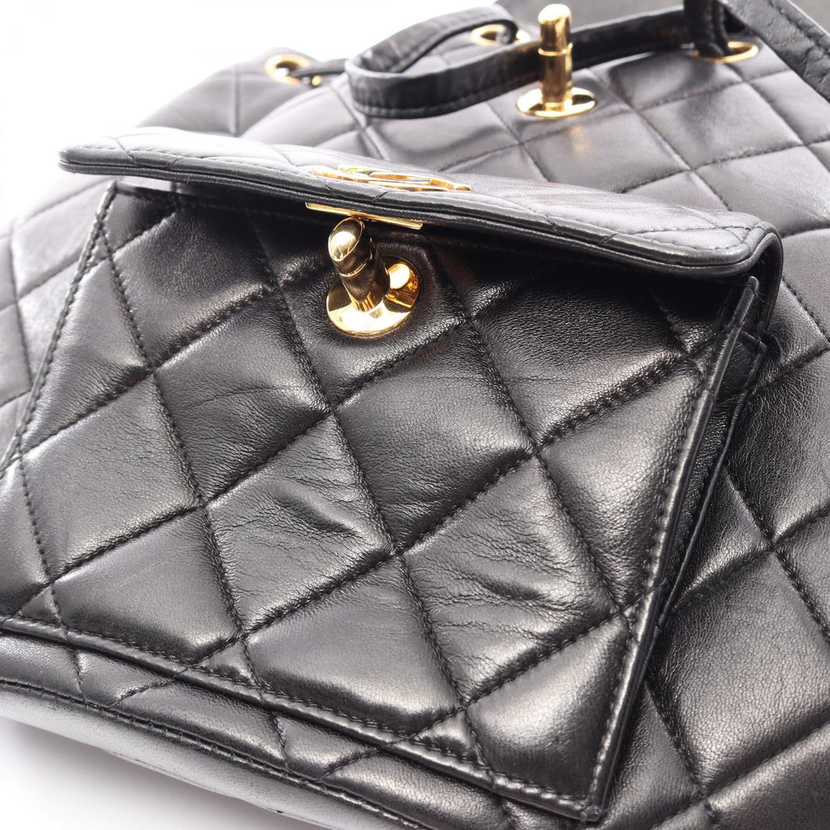 CHANEL Matelasse Turnlock Backpack Black