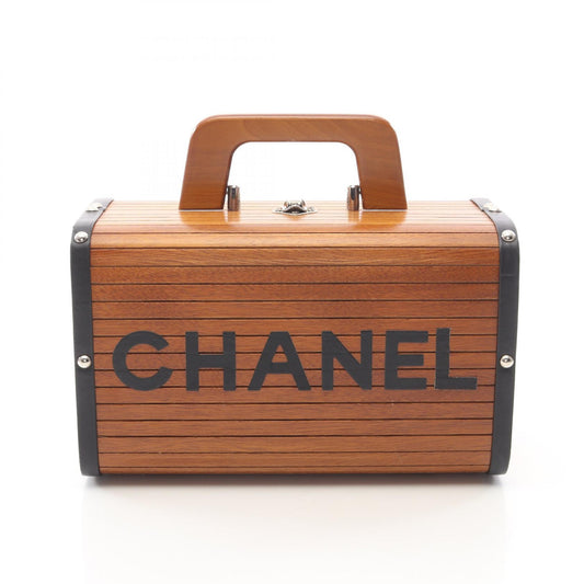 CHANEL Coco Mark Leather Wood Handle Bag