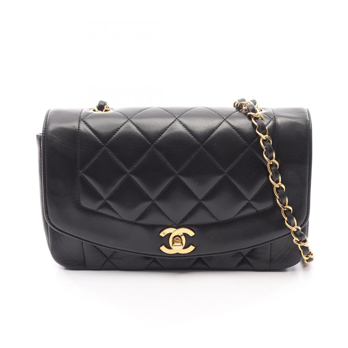 CHANEL Matelassé Diana Flap Bag Black