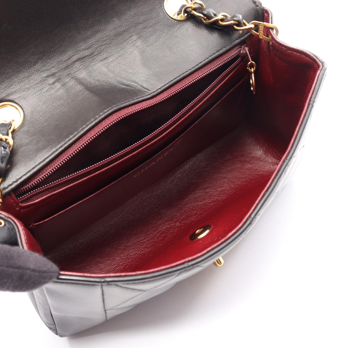 CHANEL Matelassé Diana Flap Bag Black