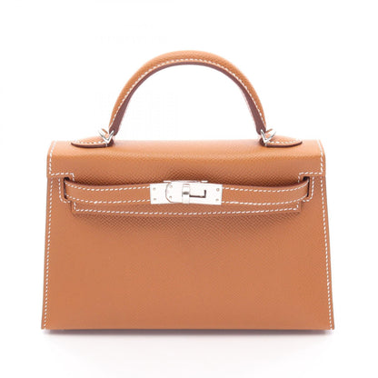 HERMES Mini Kelly 2 2WAY Veau Gold Bag