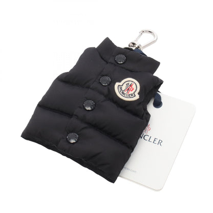 MONCLER Nylon Leather Vest Keyring Charm Black