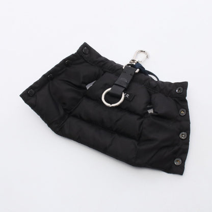 MONCLER Nylon Leather Vest Keyring Charm Black