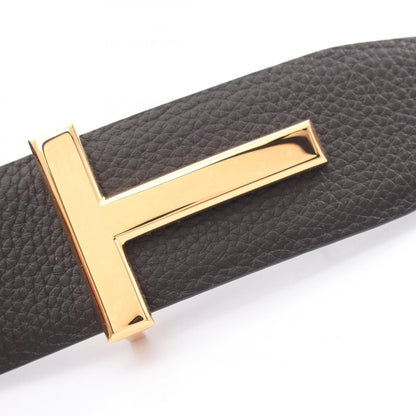TOM FORD T Icon Leather Belt Brown Size 90