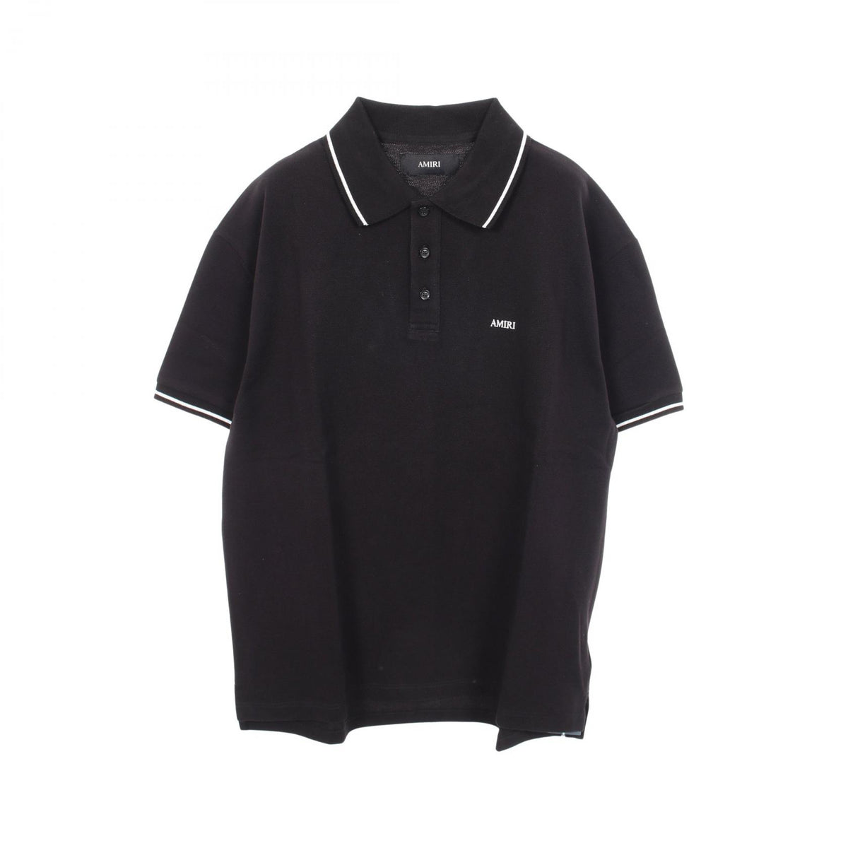 AMIRI Logo Embroidered Cotton Polo Shirt Black Size M
