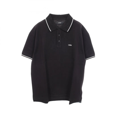 AMIRI Logo Embroidered Cotton Polo Shirt Black Size M