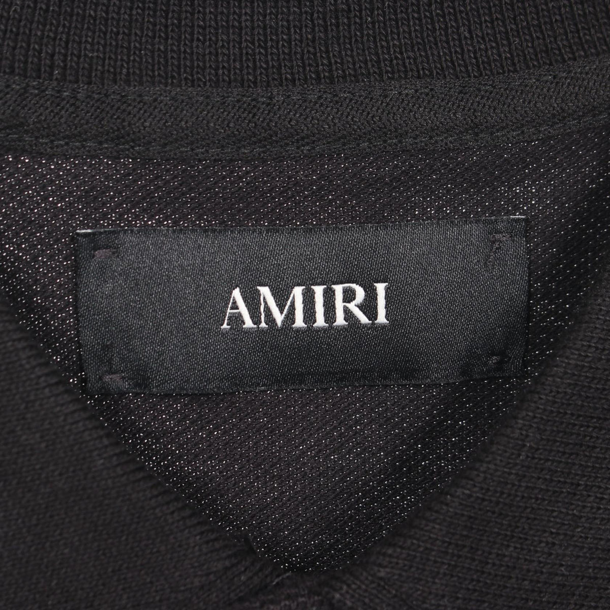 AMIRI Logo Embroidered Cotton Polo Shirt Black Size M