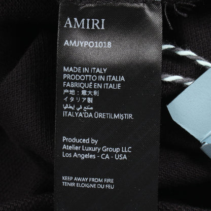 AMIRI Logo Embroidered Cotton Polo Shirt Black Size M