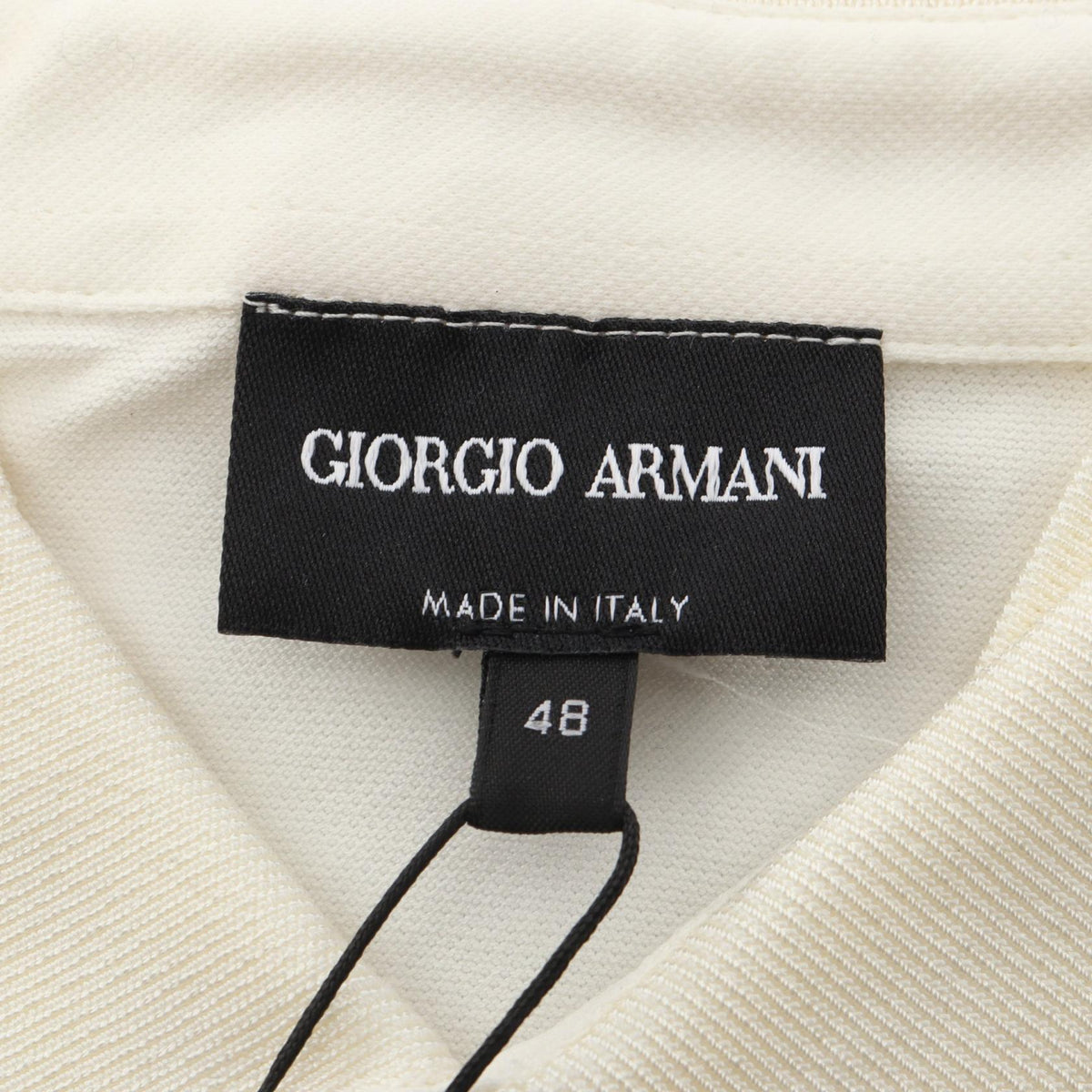 GIORGIO ARMANI Embroidered Rayon Nylon SS Polo White Size 48