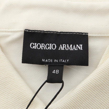 GIORGIO ARMANI Embroidered Rayon Nylon SS Polo White Size 48