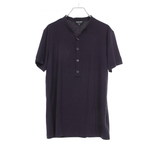 GIORGIO ARMANI Henley Short Sleeve T-Shirt Navy Size 48