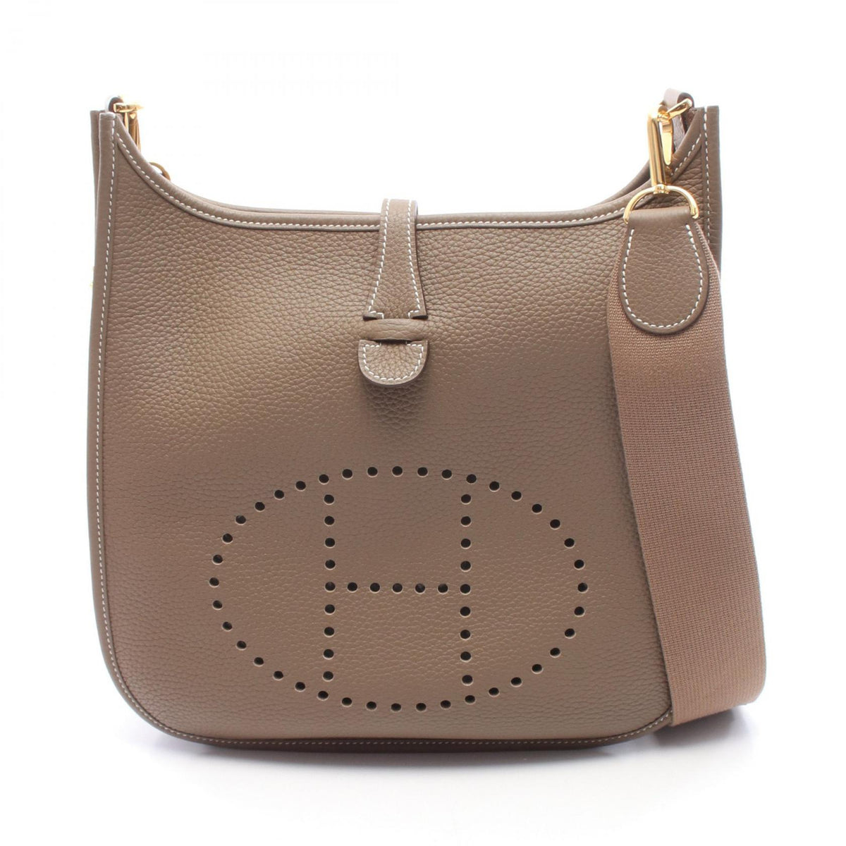 HERMES Evelyne III PM Clemence Grey Shoulder Bag