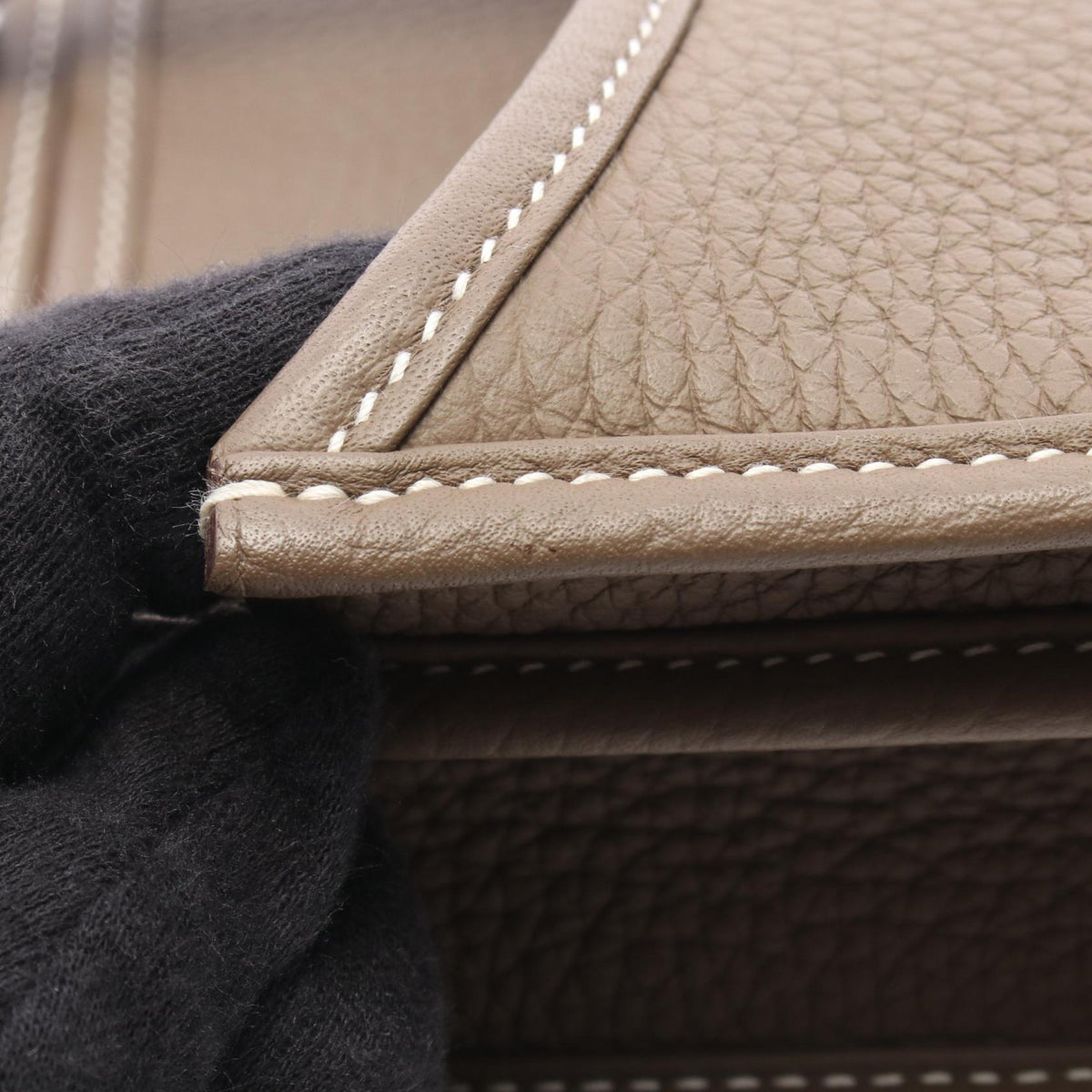 HERMES Evelyne III PM Clemence Grey Shoulder Bag