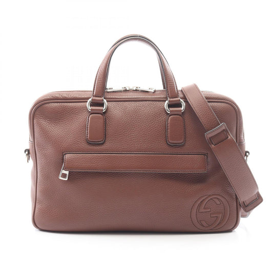 GUCCI Interlocking G Leather Briefcase