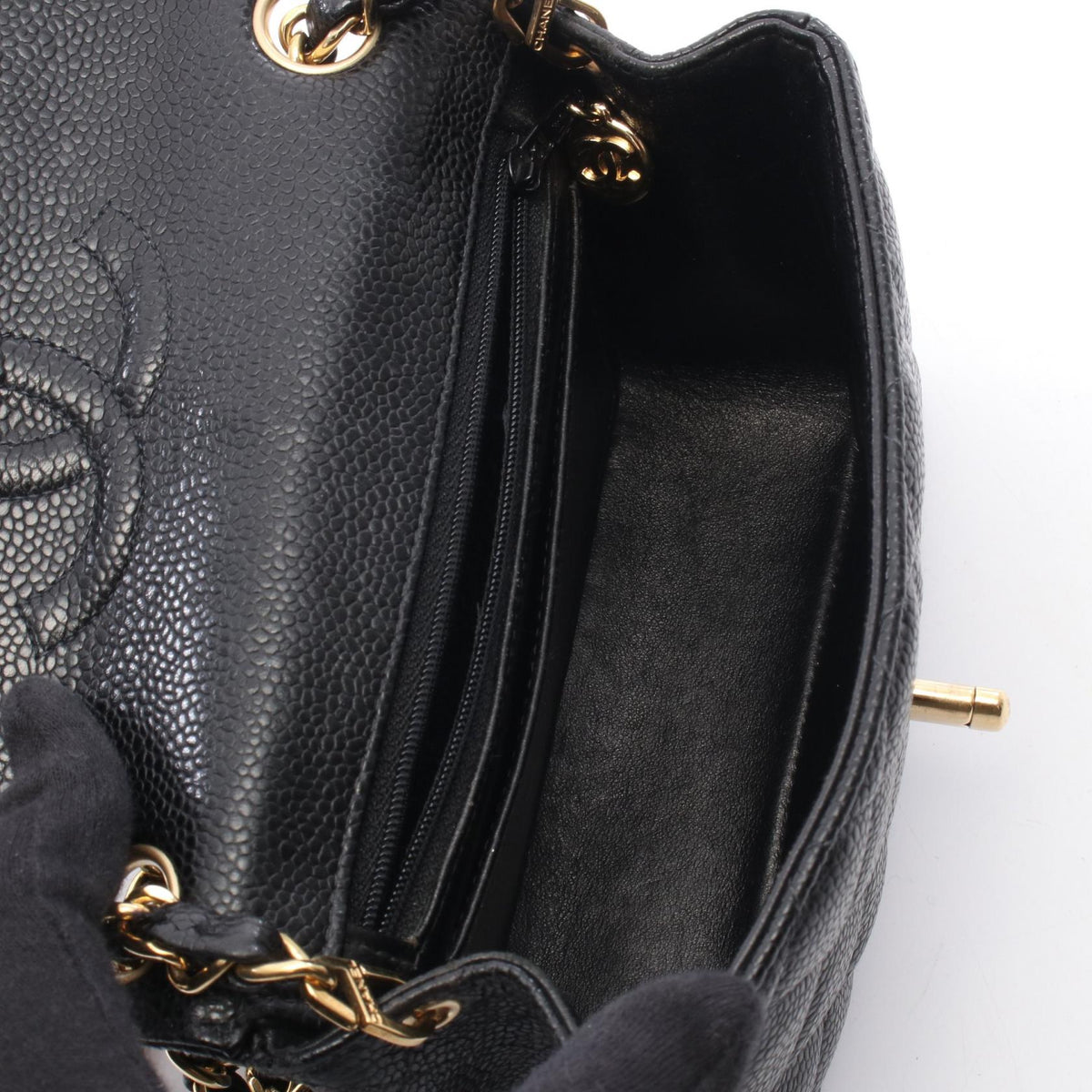 CHANEL Mini Matelasse Shoulder Bag Black