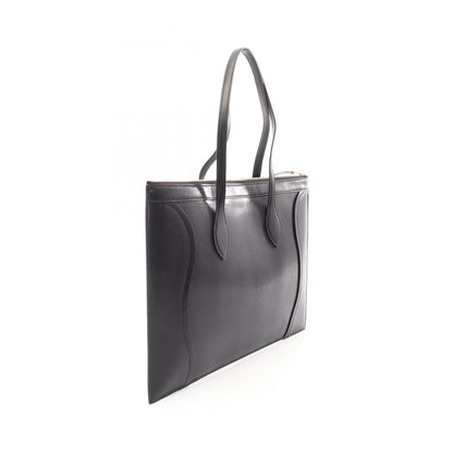 CELINE Black Leather Flat Luggage Tote Bag