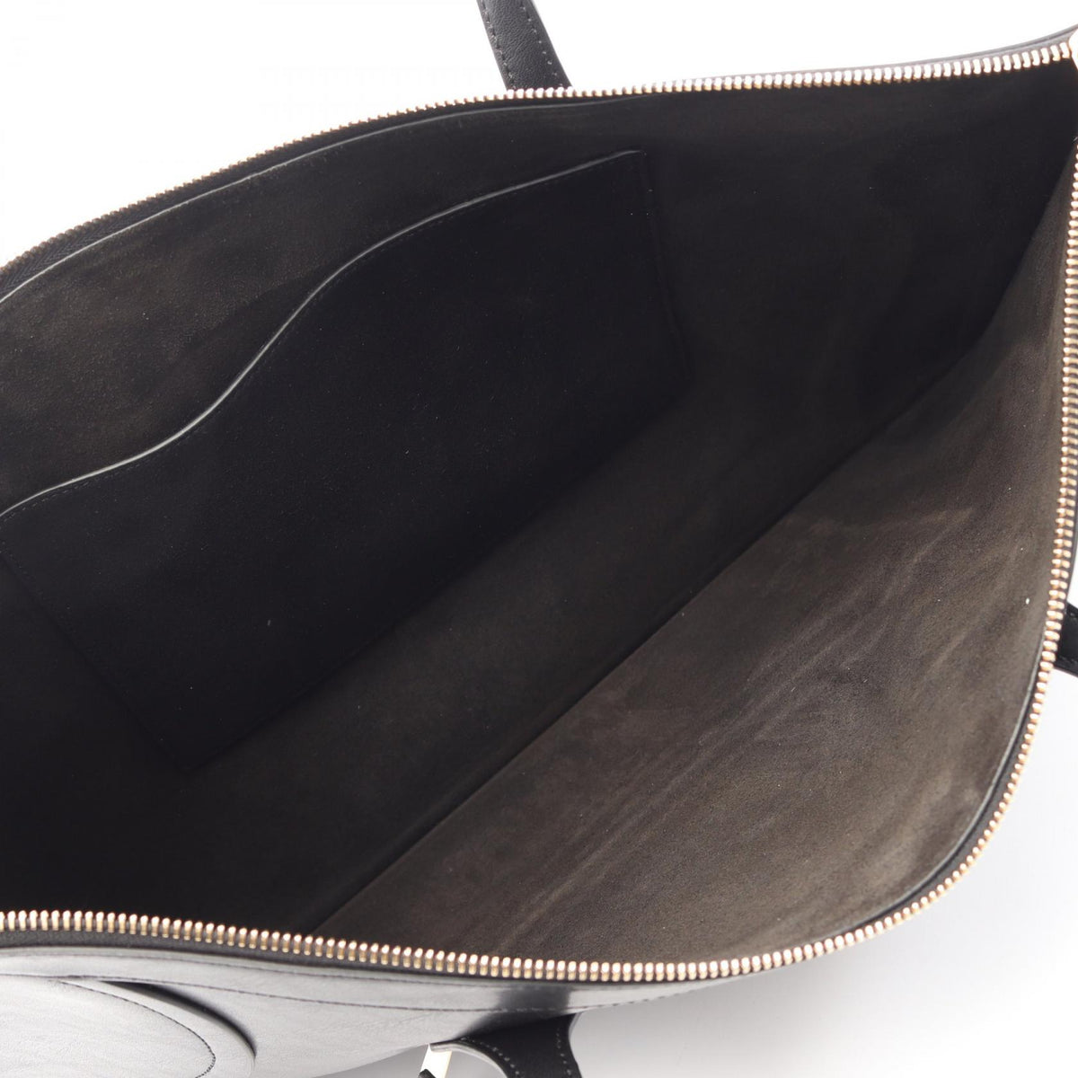 CELINE Black Leather Flat Luggage Tote Bag