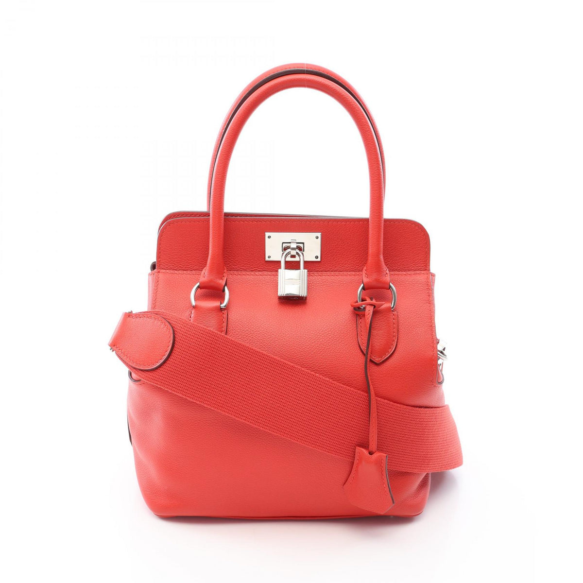 HERMES Toolbox 20 Rouge Pivoine Handle Bag