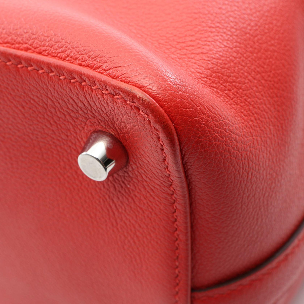 HERMES Toolbox 20 Rouge Pivoine Handle Bag