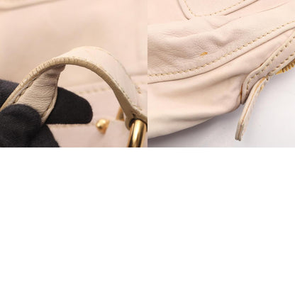 Miu Miu Logo Leather Boston Bag Ivory