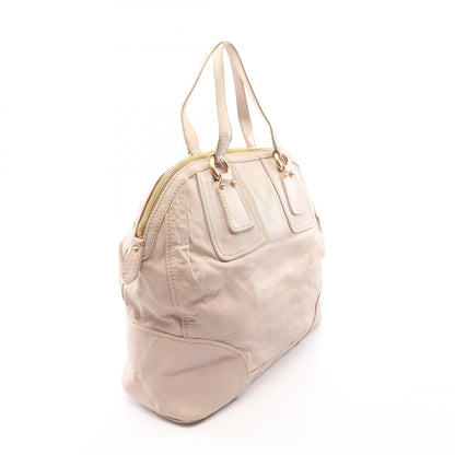 Miu Miu Logo Leather Boston Bag Ivory