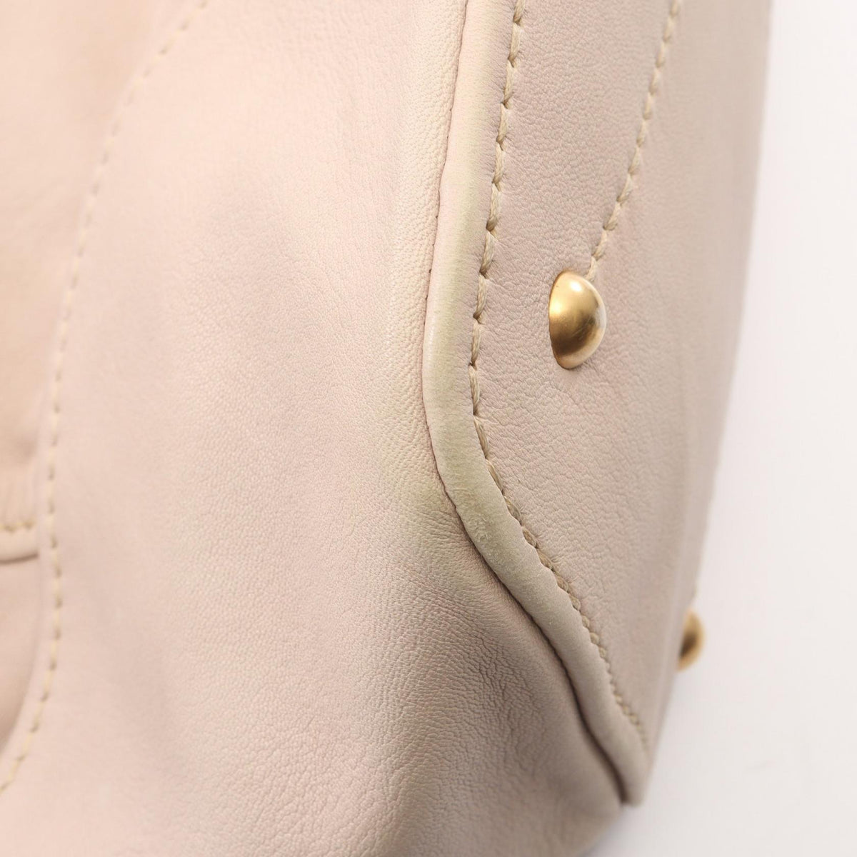 Miu Miu Logo Leather Boston Bag Ivory