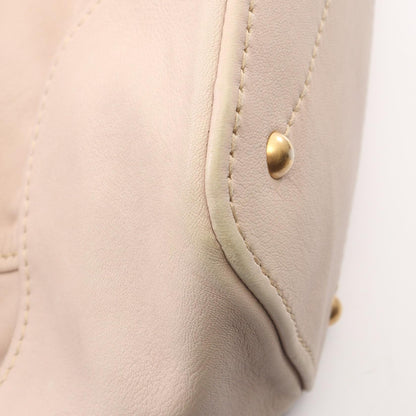 Miu Miu Logo Leather Boston Bag Ivory