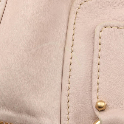 Miu Miu Logo Leather Boston Bag Ivory