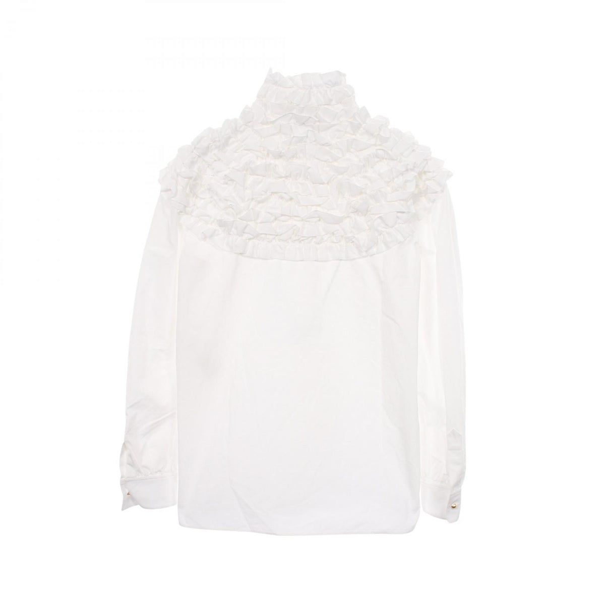 LOUIS VUITTON Frill Cotton Blouse White Size 40