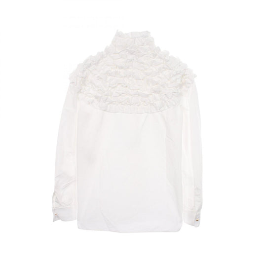 LOUIS VUITTON Frill Cotton Blouse White Size 40
