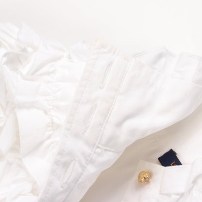 LOUIS VUITTON Frill Cotton Blouse White Size 40