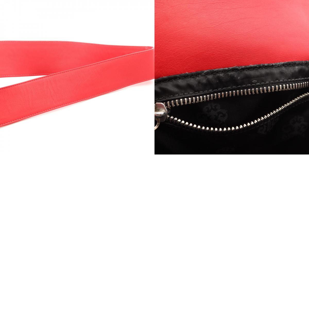 CHROME HEARTS Hot Pot Cross Ball Leather Bag Red