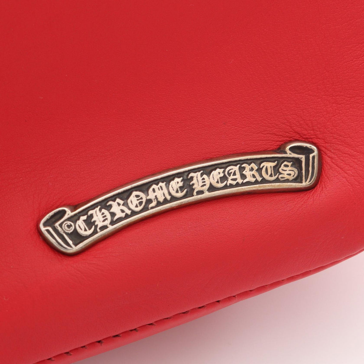 CHROME HEARTS Hot Pot Cross Ball Leather Bag Red