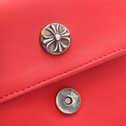 CHROME HEARTS Hot Pot Cross Ball Leather Bag Red
