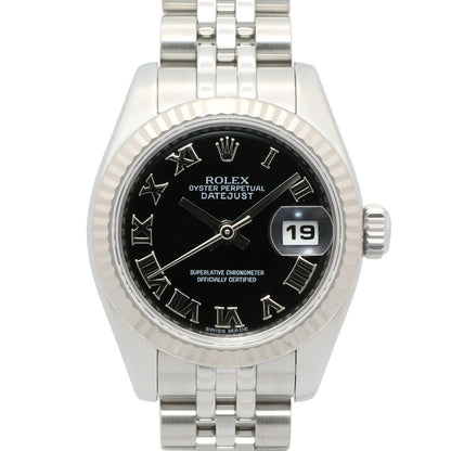 ROLEX Datejust Random Serial Black Steel Watch