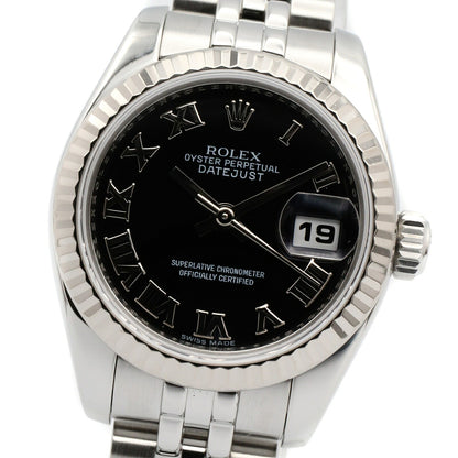 ROLEX Datejust Random Serial Black Steel Watch